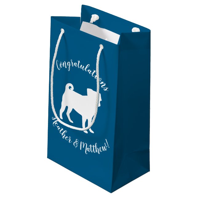 Petit Sac Cadeau Carlin Fête Blue Thème Célébration (Dos Angle)