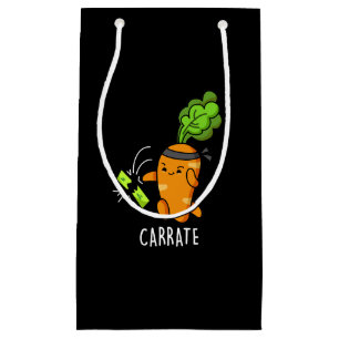 Petit Sac Cadeau Carrer Carotte drôle Karate Pun Dark BG