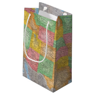 Petit Sac Cadeau Carte 3 des Etats-Unis
