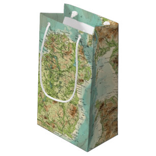 Petit Sac Cadeau Carte bathyorographical d'îles britanniques