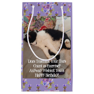 Petit Sac Cadeau Carte d'anniversaire Chat Smoking Touchant les Ort