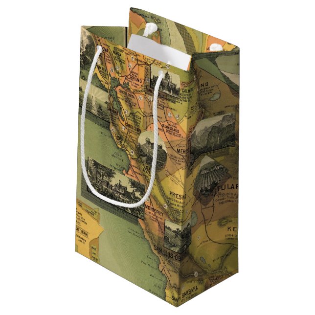 Petit Sac Cadeau Carte de la Californie (Dos Angle)