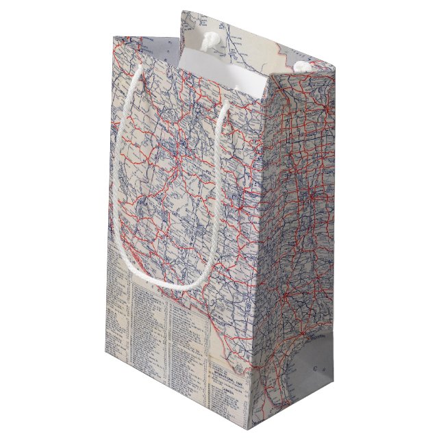 Petit Sac Cadeau Carte de route Etats-Unis (Dos Angle)