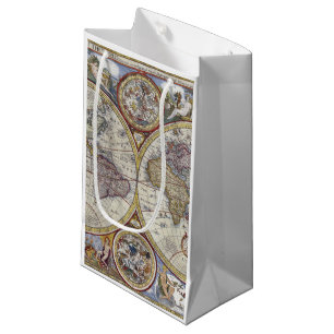 Petit Sac Cadeau Carte du monde antique n°3