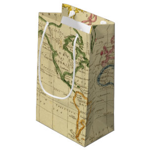Petit Sac Cadeau Carte gravée par monde
