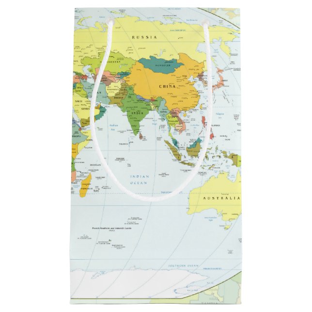 Petit Sac Cadeau Carte mondiale Globe Pays Atlas (Devant)