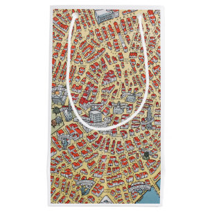 Petit Sac Cadeau Carte vintage de Boston le Massachusetts de 1929