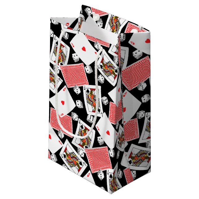 Petit Sac Cadeau Cartes et dés (Devant Angle)