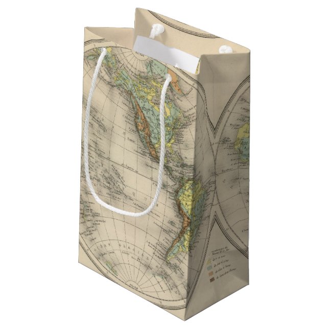 Petit Sac Cadeau Cartes hypsométriques du monde (Dos Angle)