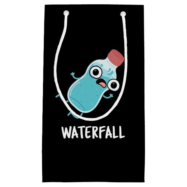 Petit Sac Cadeau Cascade Funny Water Pun Dark BG (Devant)