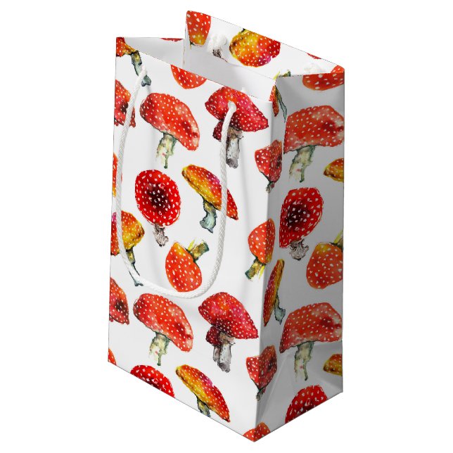 Petit Sac Cadeau Champignons d'aquarelle motif de chute (Dos Angle)