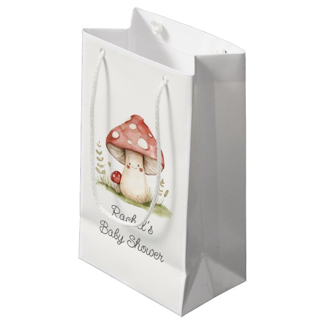 Petit Sac Cadeau Champignons Whimsical Genre Neutre Baby shower mig (Devant Angle)