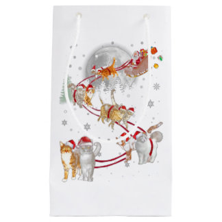 Petit Sac Cadeau Chat Kitten Sleigh Décor de Noël Noël Noël Noël Sn