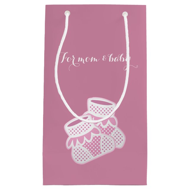 Petit Sac Cadeau chaussettes pour bébé - rose (Devant)