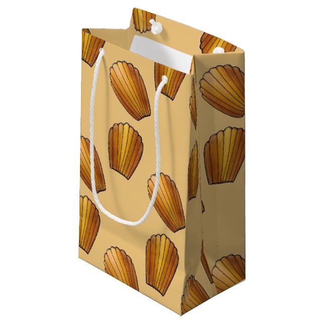 Petit Sac Cadeau Chef Pâtissier Cuisine Française Gâteaux Madeleine (Devant Angle)