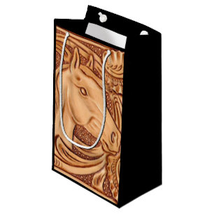 Petit Sac Cadeau cheval rustique de cavalier de cuir de pays