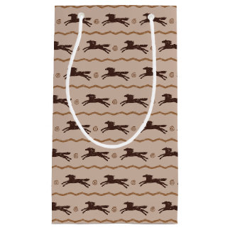 Petit Sac Cadeau Cheval Wild Pony Galloping sur Tan