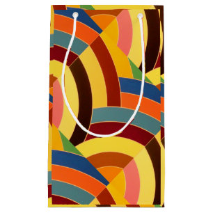 Petit Sac Cadeau chevrons multicolores modernes chics