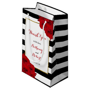 Petit Sac Cadeau Chic Moderne Luxe Mariage Collection - Roses rouge