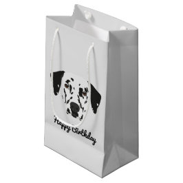 Petit Sac Cadeau Chien dalmate à points noirs