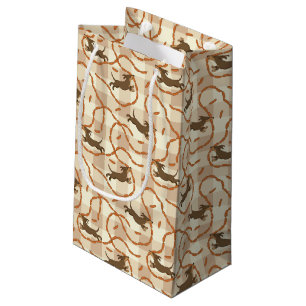 Petit Sac Cadeau chiens chanceux avec l'arrière - plan de saucisse