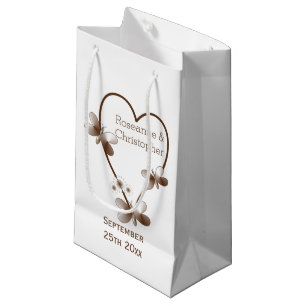 Petit Sac Cadeau Chocolat Coeur Et Papillons Design Mariage