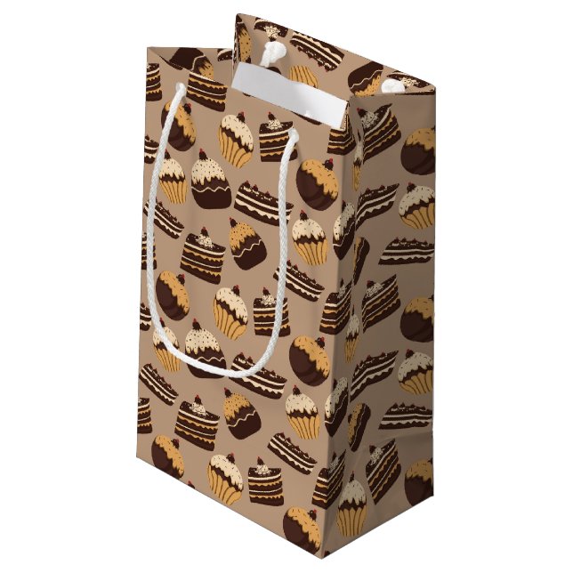 Petit Sac Cadeau Chocolat et pâtisseries motif 3 (Dos Angle)