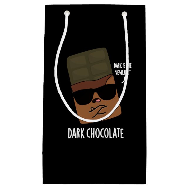 Petit Sac Cadeau Chocolat foncé Funny Candy Pun Dark BG (Devant)