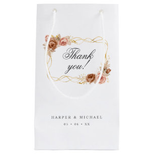Petit Sac Cadeau chocolat rose rose pâle mariage merci