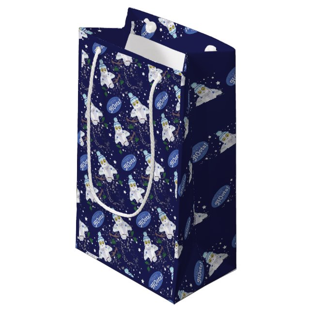 Petit Sac Cadeau Chouette neige avec Casquette Happy Hoots Motif No (Devant Angle)