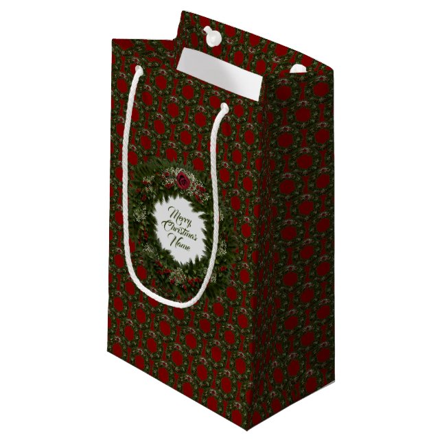 Petit Sac Cadeau Christmas Wreath  (Devant Angle)