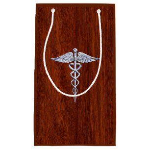 Petit Sac Cadeau Chrome Comme Caduceus Symbole Médicale Mahogany Im
