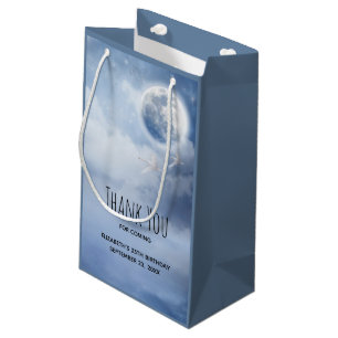 Petit Sac Cadeau Ciel bleu magique avec Merci de cygnes volants