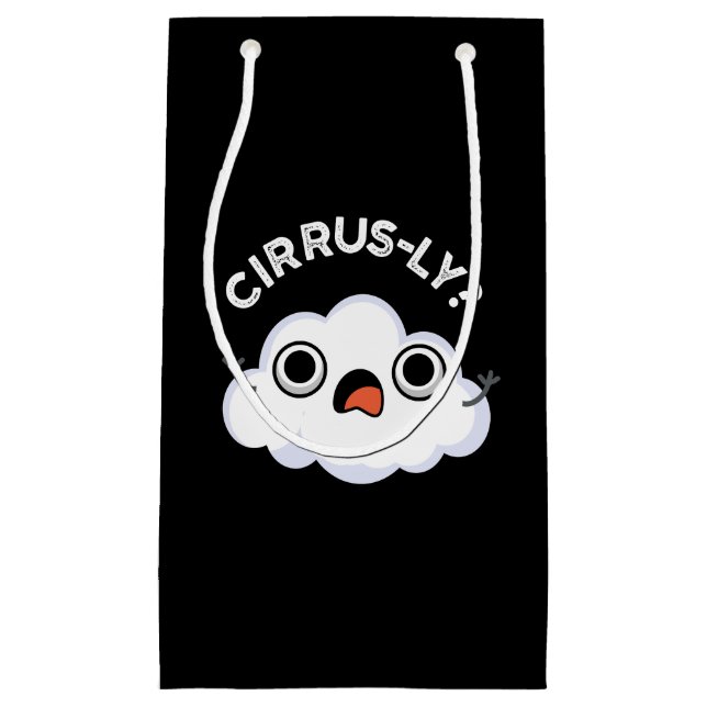 Petit Sac Cadeau Cirrus Météo Cirrus Nuage Pun Dark BG (Devant)