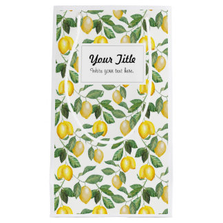 Petit Sac Cadeau Citrons, illustration. Personnalisable.
