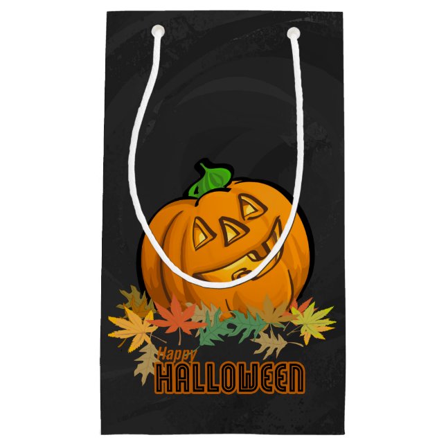 Petit Sac Cadeau Citrouille Animaux éffrayants (Devant)
