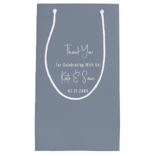 Petit Sac Cadeau Classique Mariage simple Dusty Blue