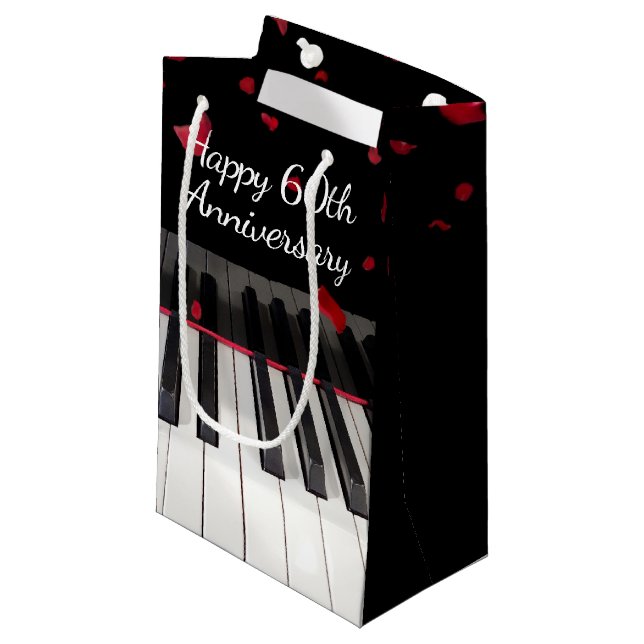 Petit Sac Cadeau Clavier pour piano 60e anniversaire (Devant Angle)