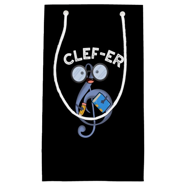 Petit Sac Cadeau Clef er Funny Music Pun Dark BG (Devant)