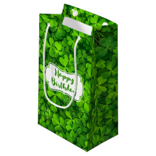 Petit Sac Cadeau Clochers verts luxuriants avec gouttes d'eau Anniv