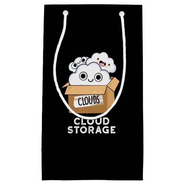 Petit Sac Cadeau Cloud Storage Funny Météo Technology Pun Dark BG (Devant)