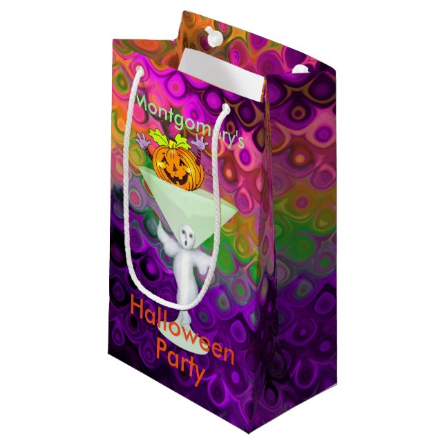 Petit Sac Cadeau Cocktail malfaisant de Halloween de citrouille (Devant Angle)