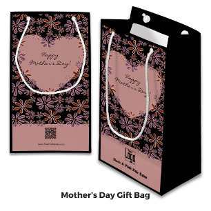 Petit Sac Cadeau Cœur de Fleurs Promotionnel Bonne Fête des Mères