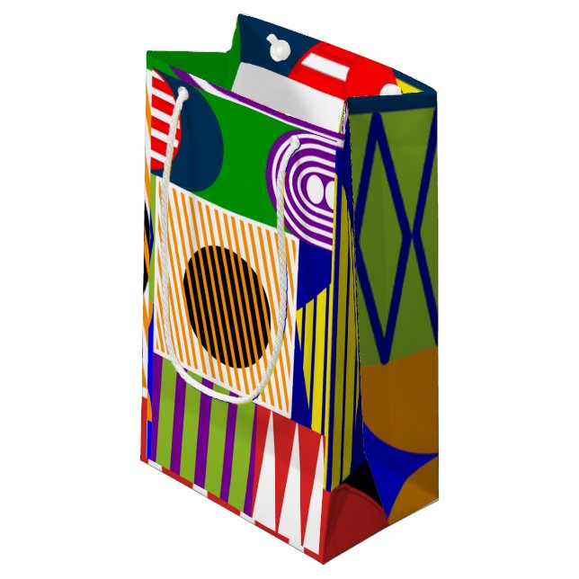 Petit Sac Cadeau Collage de forme Bauhaus (Devant Angle)