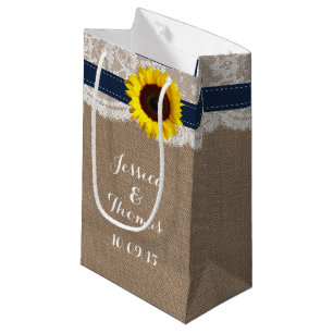 Petit Sac Cadeau Collection de Mariages de tournesol rustique - Mar