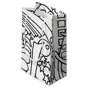 Petit Sac Cadeau Colorez-moi partie noire et blanche de coloration