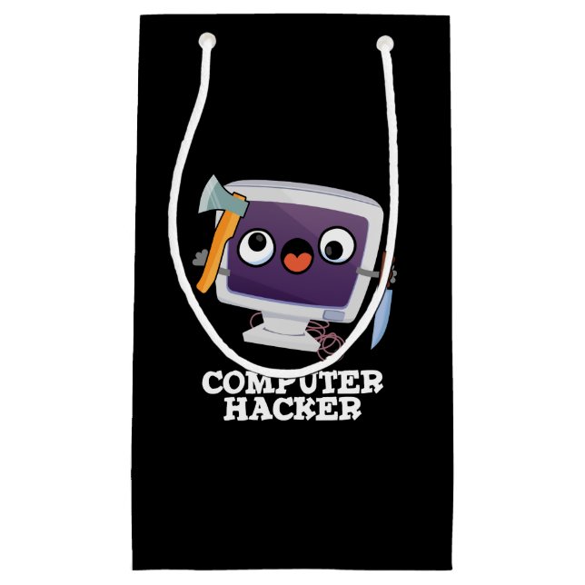 Petit Sac Cadeau Computer Hacker Funny Technology Pun Dark BG (Devant)
