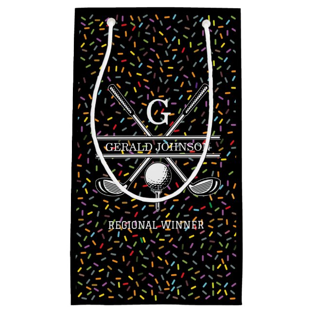 Petit Sac Cadeau Conception de monogramme de golf personnalisé avec (Devant)