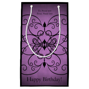 Petit Sac Cadeau Conception noire pourpre