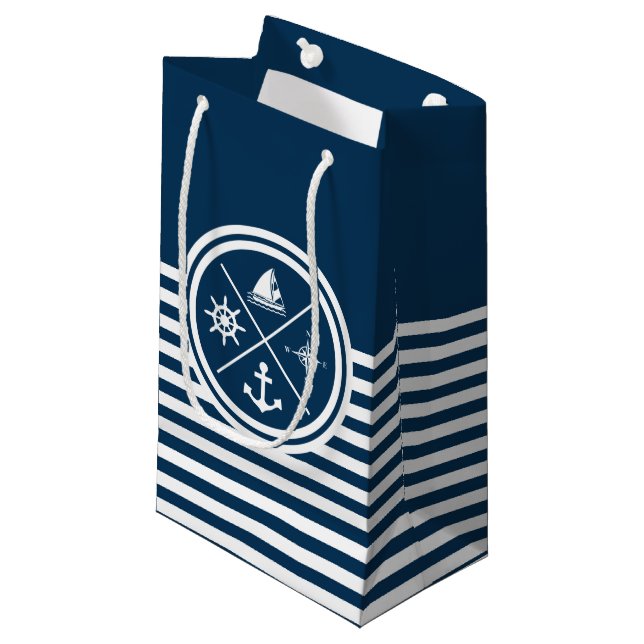 Petit Sac Cadeau Conception orientée nautique (Devant Angle)